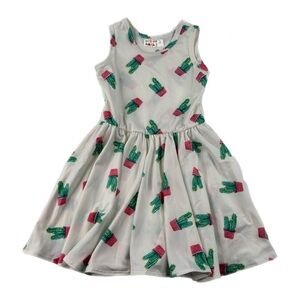 Dot Dot Smile Green and Red Cactus Kids Dress